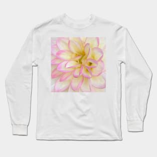 Soft Pink And Yellow Abstract Bloom Long Sleeve T-Shirt